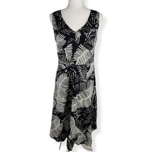 Jones New York  Black pattern V-neck sleeveless dress size 10